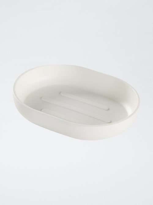 Conjunto de 4 peças: base para sabonete + distribuidor de sabão + copo para escova de dentes + escova de limpeza - Kiabi