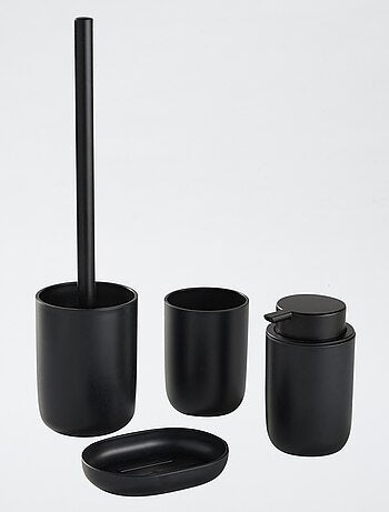 Conjunto de 4 peças: base para sabonete + distribuidor de sabão + copo para escova de dentes + escova de limpeza