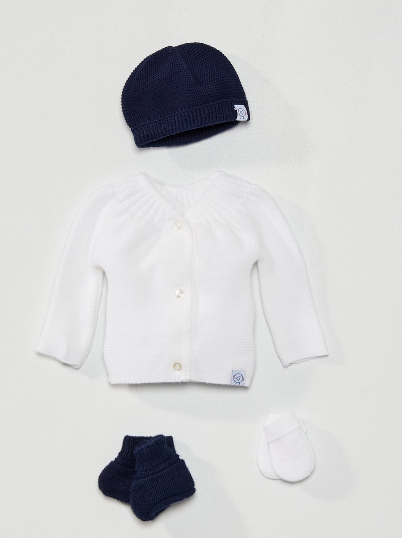 Conjunto de 4 peças 'La Manufacture de layette' Branco/ Marinho - Kiabi