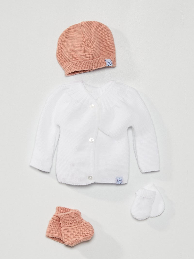 Conjunto de 4 peças 'La Manufacture de layette' Branco/ Rosa - Kiabi