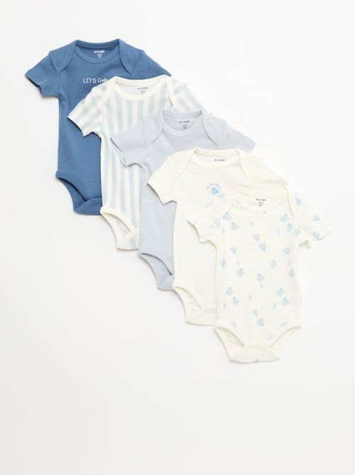 Conjunto de 5 bodies de manga curta em algodão - Kiabi