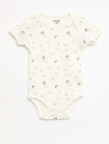 Conjunto de 5 bodies de manga curta em algodão