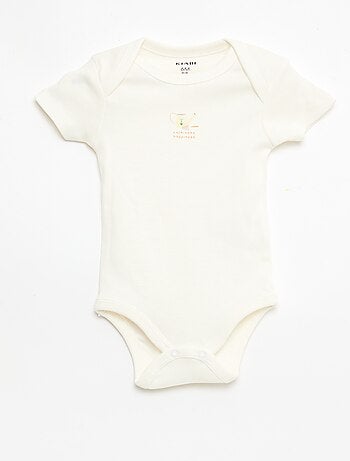 Conjunto de 5 bodies de manga curta em algodão
