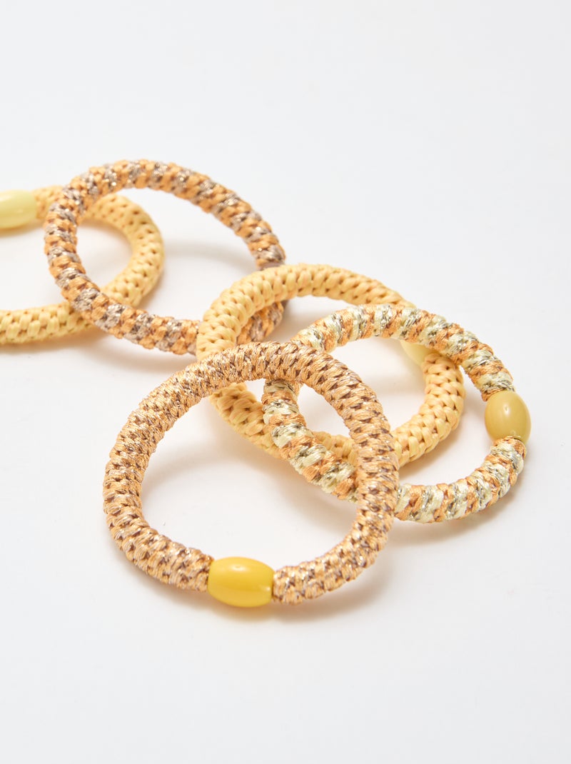 Conjunto de 5 elásticos coloridos Amarelo - Kiabi
