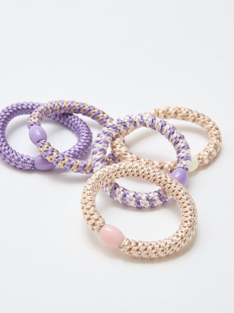 Conjunto de 5 elásticos coloridos Violeta - Kiabi