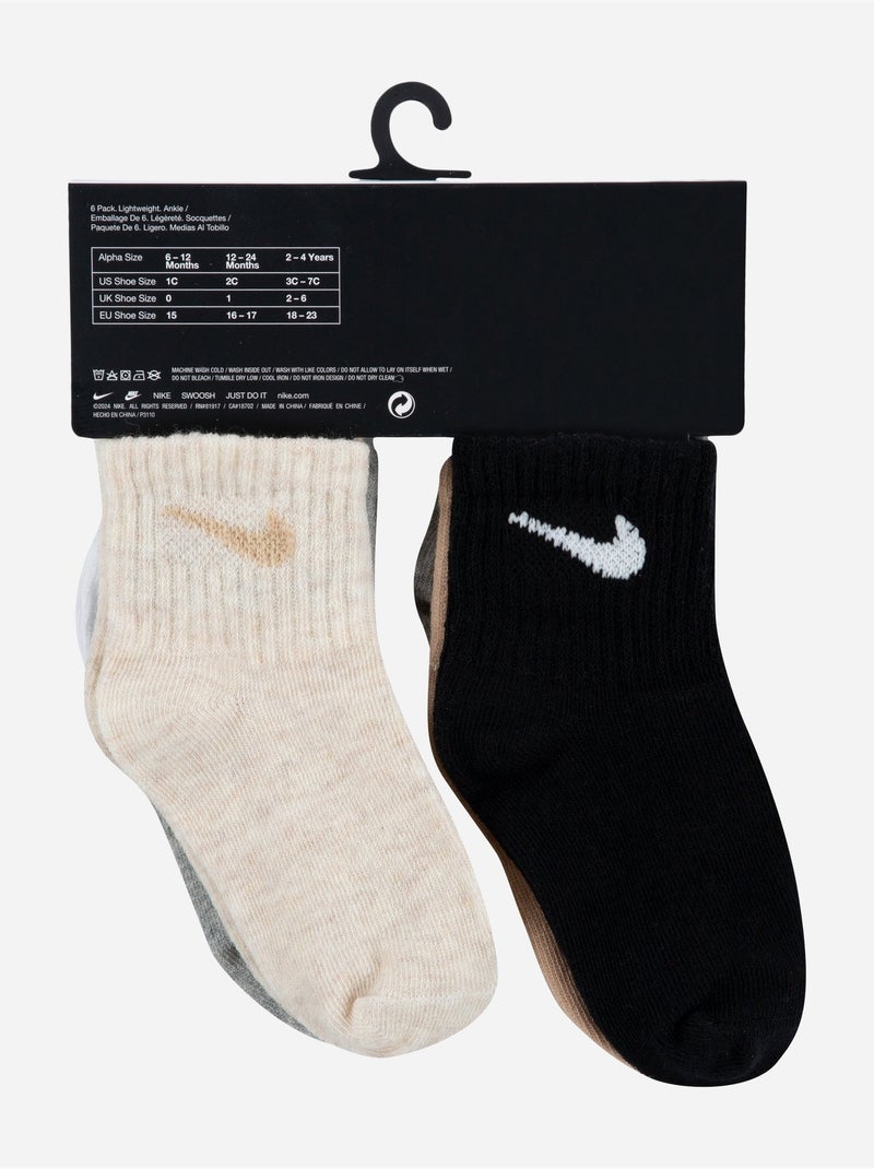 Conjunto de 6 meias - nike Multicolorido - Kiabi