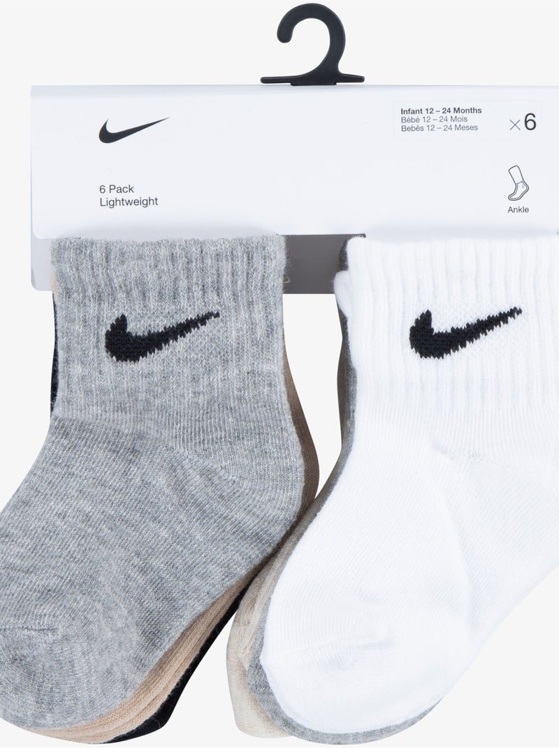 Conjunto de 6 meias - nike Multicolorido - Kiabi