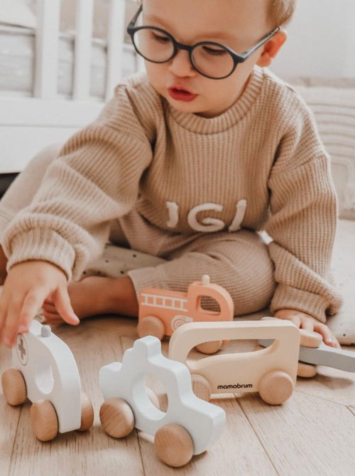 Conjunto de 6 veículos de madeira para bebés – primeiros brinquedos educativos a partir dos 12 meses - Kiabi