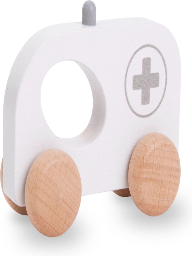 Conjunto de 6 veículos de madeira para bebés – primeiros brinquedos educativos a partir dos 12 meses Bege - Kiabi