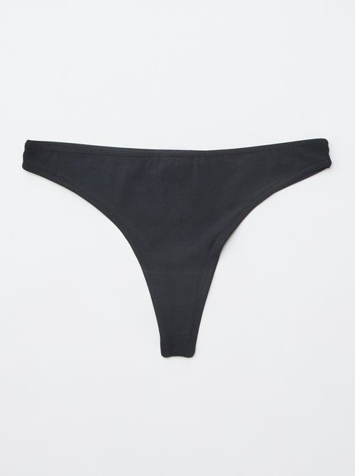 Conjunto de 7 tangas pretas - Kiabi