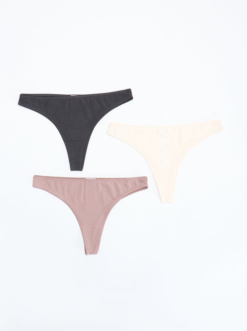 Conjunto de 7 tangas pretas Rosa - Kiabi