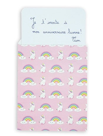 Conjunto de 8 convites 'unicórnios' - Kiabi