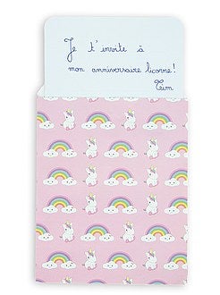 Conjunto de 8 convites 'unicórnios' - Kiabi