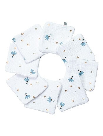 Conjunto de 8 toalhitas reutilizáveis de gaze de algodão | sevira kids