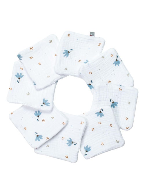 Conjunto de 8 toalhitas reutilizáveis de gaze de algodão | sevira kids - Kiabi