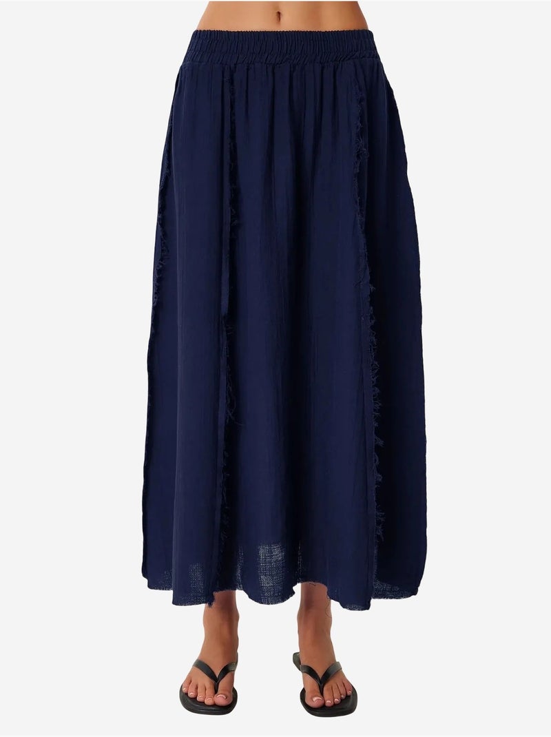 Conjunto de algodão com blusa sem mangas e saia de perna larga istanbul Azul-marinho - Kiabi