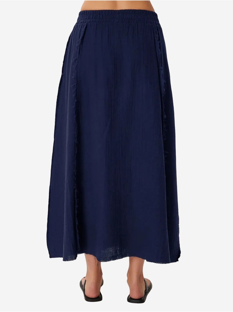 Conjunto de algodão com blusa sem mangas e saia de perna larga istanbul Azul-marinho - Kiabi