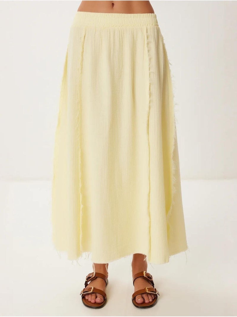 Conjunto de algodão com blusa sem mangas e saia de perna larga istanbul Creme - Kiabi