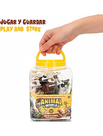 Conjunto de animais da fazenda com tapete e acessórios, 30 peças. Animal world