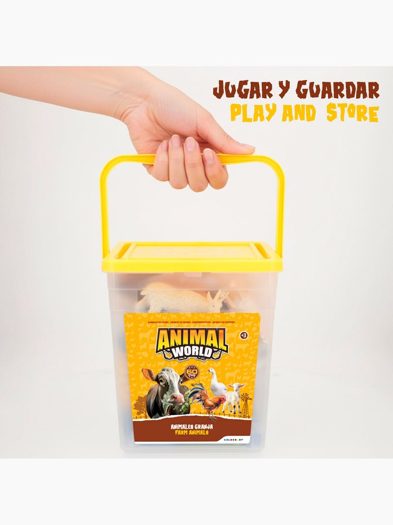 Conjunto de animais da fazenda com tapete e acessórios, 60 peças. Animal world N/D - Kiabi
