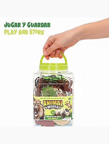 Conjunto de animais selvagens com tapete e acessórios, 30 peças. Animal world