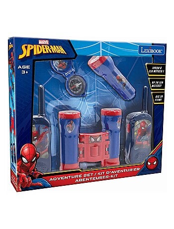 Conjunto de aventura spiderman com walkie talkies até 120 m, binóculos e bússola
