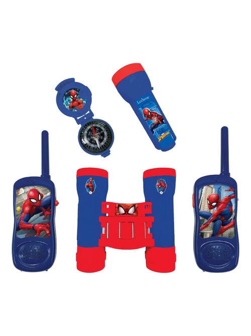 Conjunto de aventura spiderman com walkie talkies até 120 m, binóculos e bússola - Kiabi