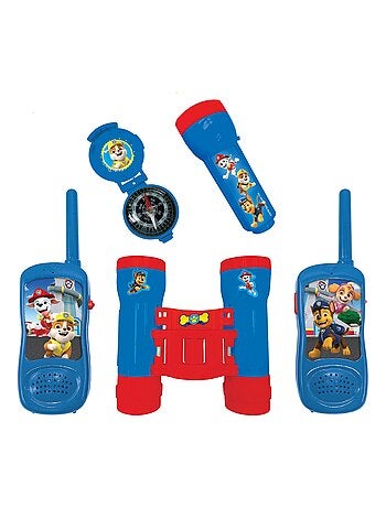 Conjunto de aventuras da patrulha pata com walkie talkies até 120 m, binóculos e bússola