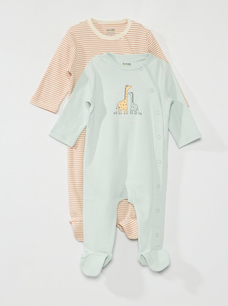 Conjunto de baby-grows - 2 peças AZUL - Kiabi