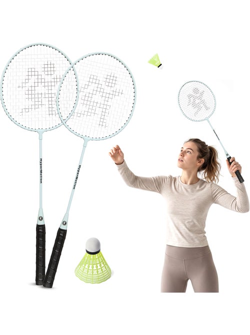 Conjunto de badminton hypermotion – 2 raquetes e volante – verde sálvia - Kiabi
