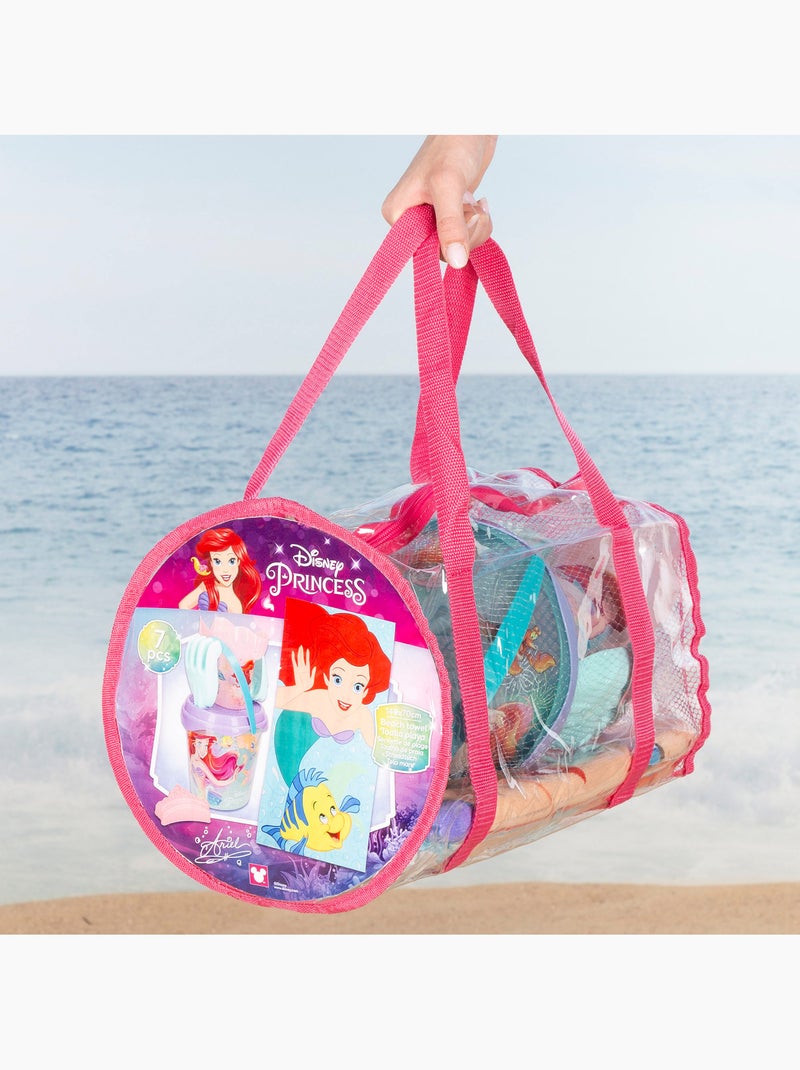 Conjunto de balde de praia a pequena sereia com acessórios toalha e saco N/D - Kiabi