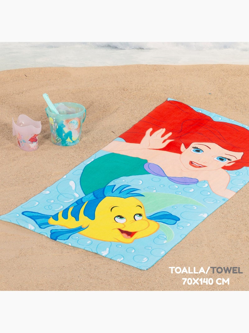 Conjunto de balde de praia a pequena sereia com acessórios toalha e saco N/D - Kiabi