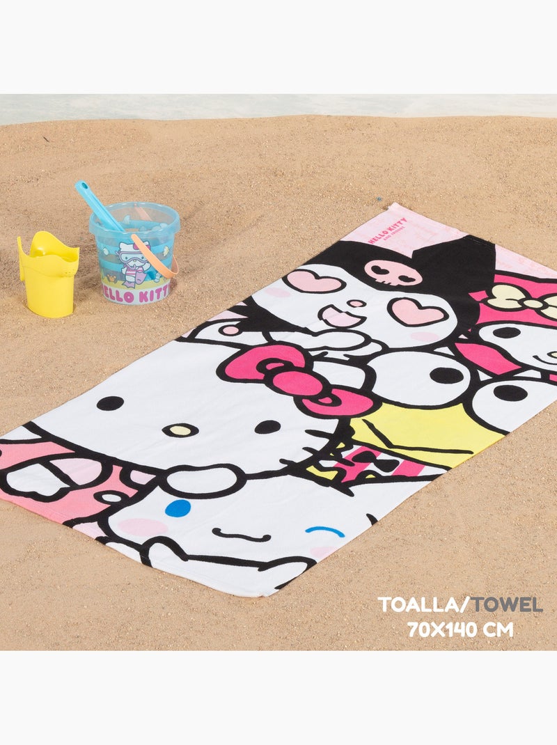 Conjunto de balde de praia hello kitty com acessórios toalha e saco N/D - Kiabi