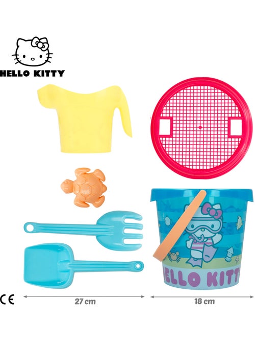 Conjunto de balde de praia hello kitty com acessórios toalha e saco - Kiabi Conjunto de balde de praia hello kitty com acessórios toalha e saco - Kiabi