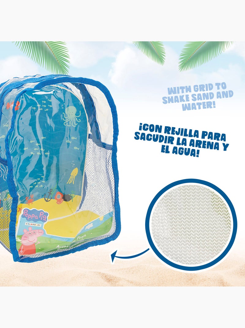 Conjunto de balde de praia peppa pig com acessórios e mochila para transporte N/D - Kiabi