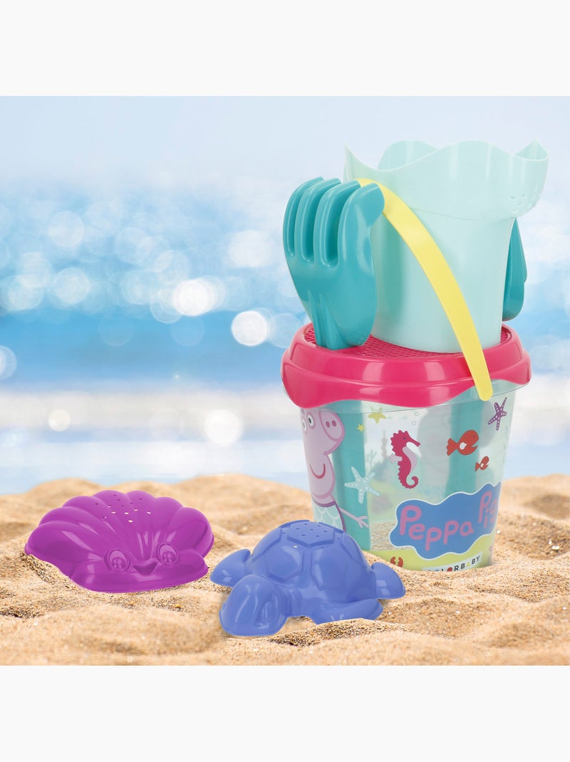 Conjunto de balde de praia peppa pig com acessórios e mochila para transporte N/D - Kiabi