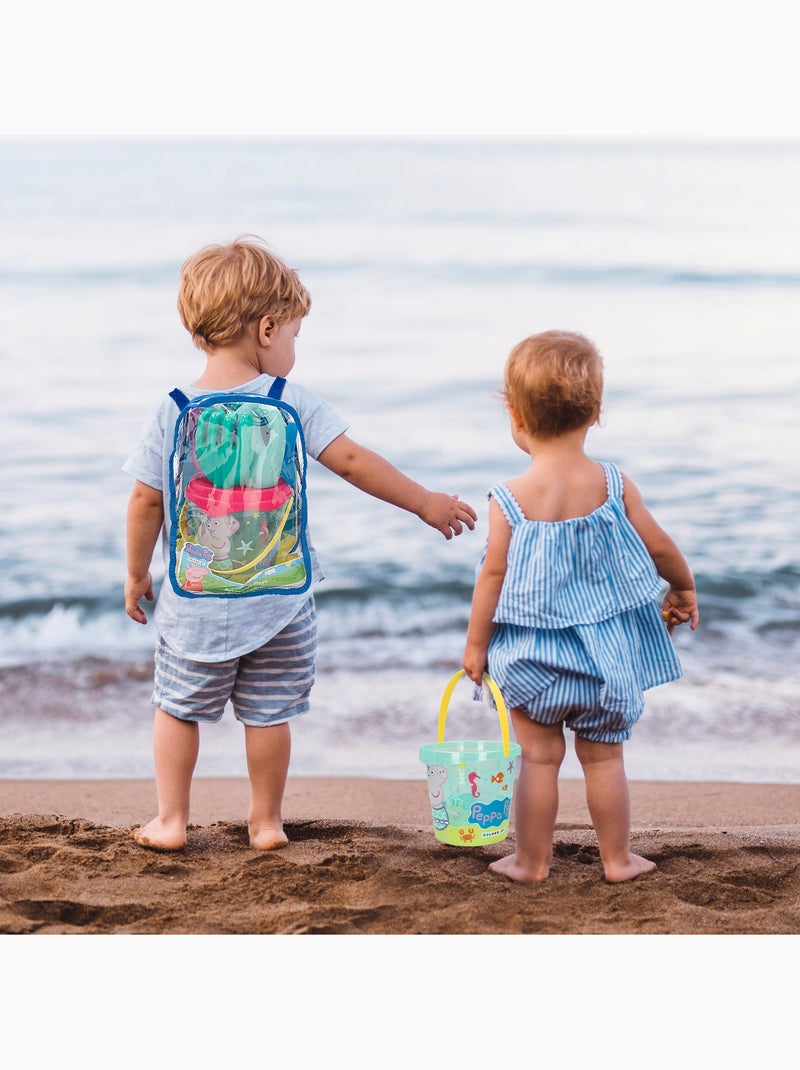 Conjunto de balde de praia peppa pig com acessórios e mochila para transporte N/D - Kiabi