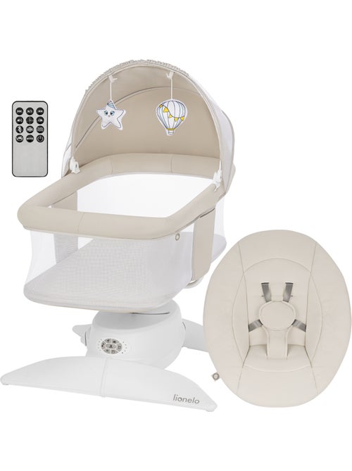 Conjunto de baloiço e alcofa elétrica 360° LIONELO Vivi - 12 melodias - 3 modos - Comando à distânci - Kiabi