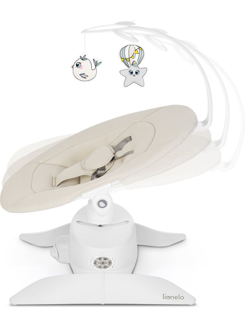 Conjunto de baloiço e alcofa elétrica 360° LIONELO Vivi - 12 melodias - 3 modos - Comando à distânci Bege - Kiabi