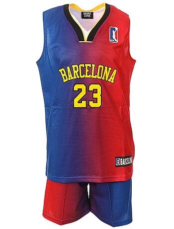 Conjunto de Basquetebol Barcelona Azul/Vermelho Criança Sport Zone