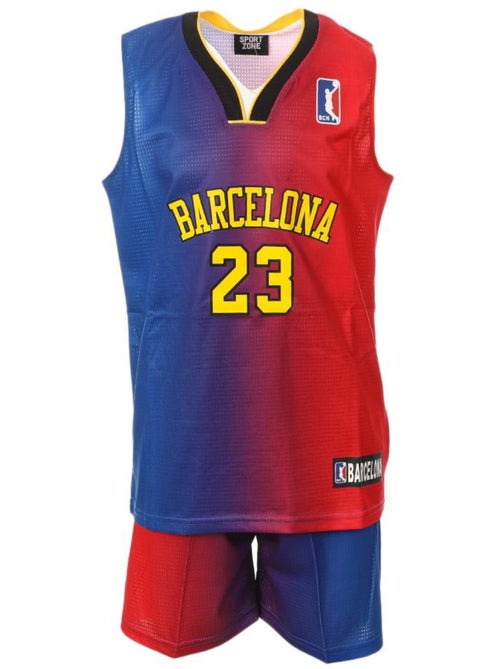 Conjunto de Basquetebol Barcelona Azul/Vermelho Criança Sport Zone - Kiabi Conjunto de Basquetebol Barcelona Azul/Vermelho Criança Sport Zone - Kiabi