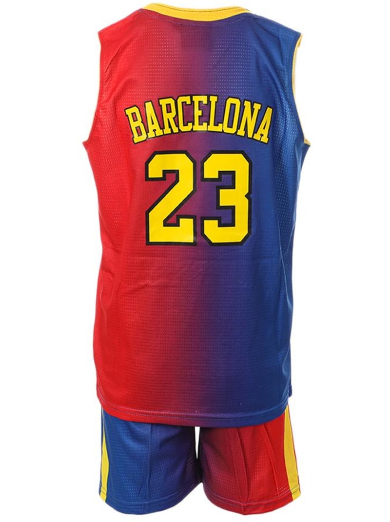Conjunto de Basquetebol Barcelona Azul/Vermelho Criança Sport Zone Vermelho - Kiabi