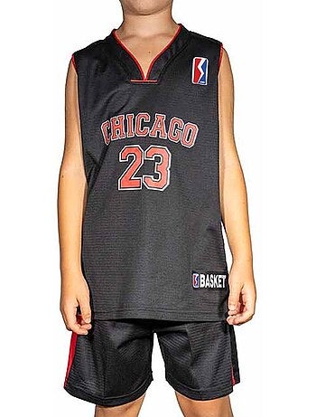 Conjunto de Basquetebol Chicago Bulls Preto/Vermelho para Criança Sport Zone