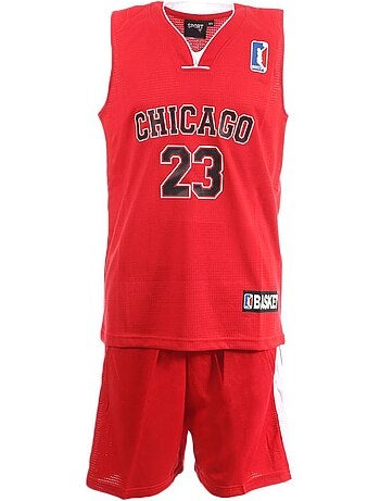 Conjunto de Basquetebol Chicago Vermelho/Preto para Criança Sport Zone