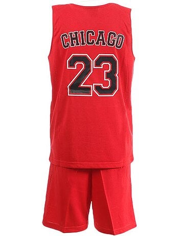 Conjunto de Basquetebol Chicago Vermelho/Preto para Criança Sport Zone