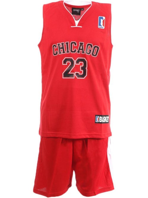 Conjunto de Basquetebol Chicago Vermelho/Preto para Criança Sport Zone - Kiabi
