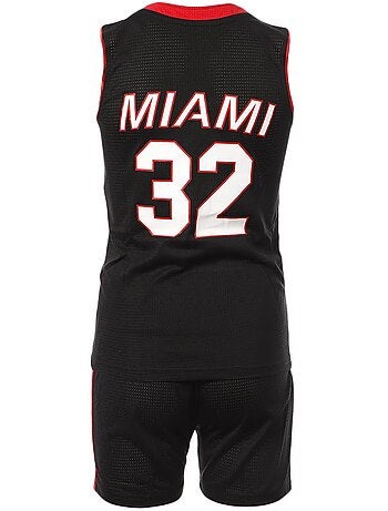 Conjunto de basquetebol júnior miami heat preto/vermelho sport zone