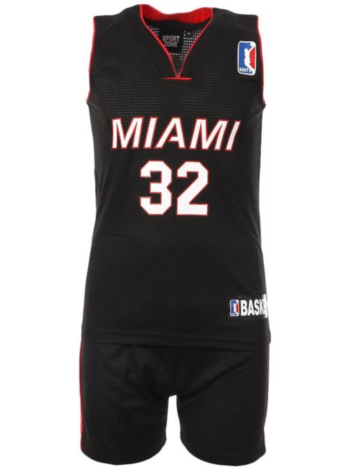 Conjunto de Basquetebol Júnior Miami Heat Preto/Vermelho Sport Zone - Kiabi