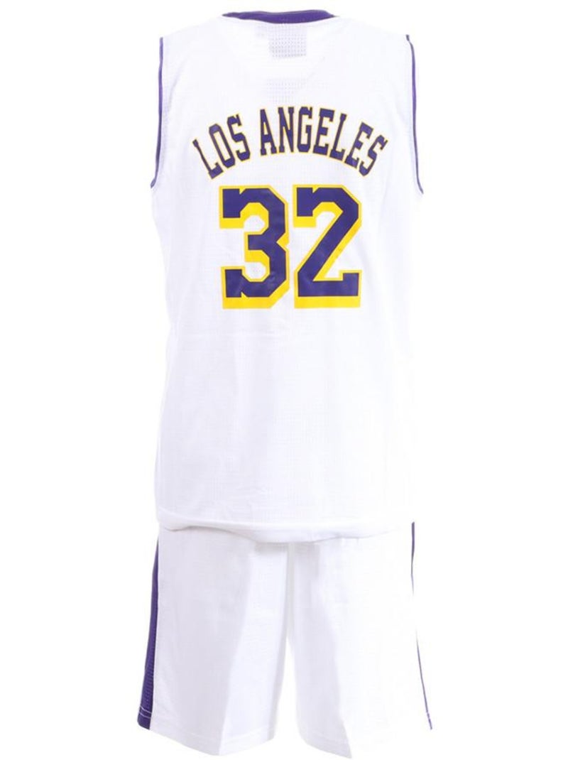 Conjunto de Basquetebol Los Angeles Preto/Laranja para Criança Sport Zone Branco - Kiabi