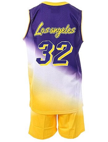 Conjunto de Basquetebol Los Angeles Roxo/Amarelo para Rapaz Sport Zone